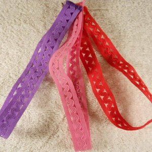 Handmade Nylon Cloth Headbands in 3 Assorted Colorful styles 3 Pc Set